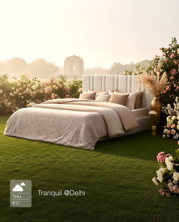 Misty Delhi mornings, wrapped in warmth by our quilts. Homecentre HomecentreIndia AIGrid CozyWinterHomes Quilts