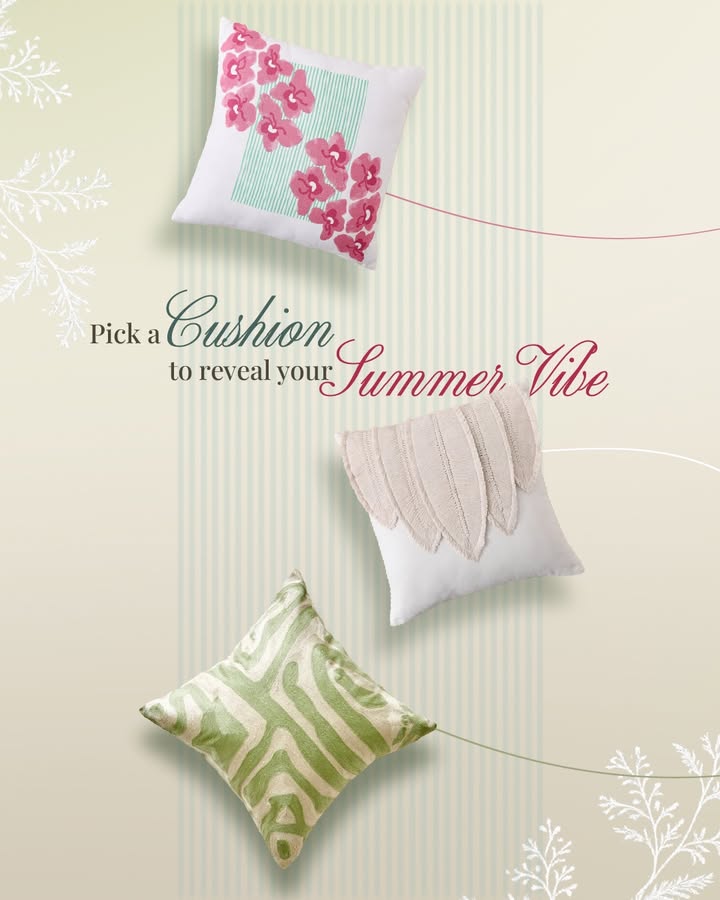 From floral dreamers to tropical lovers, every cushion has a summer story to tell. Pick yours and reveal your vibe