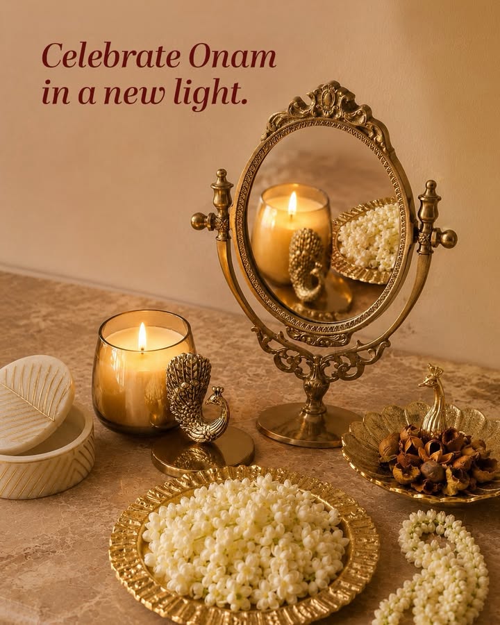 Let festive details find their place in every corner, and let your home reflect the spirit of this Onam season