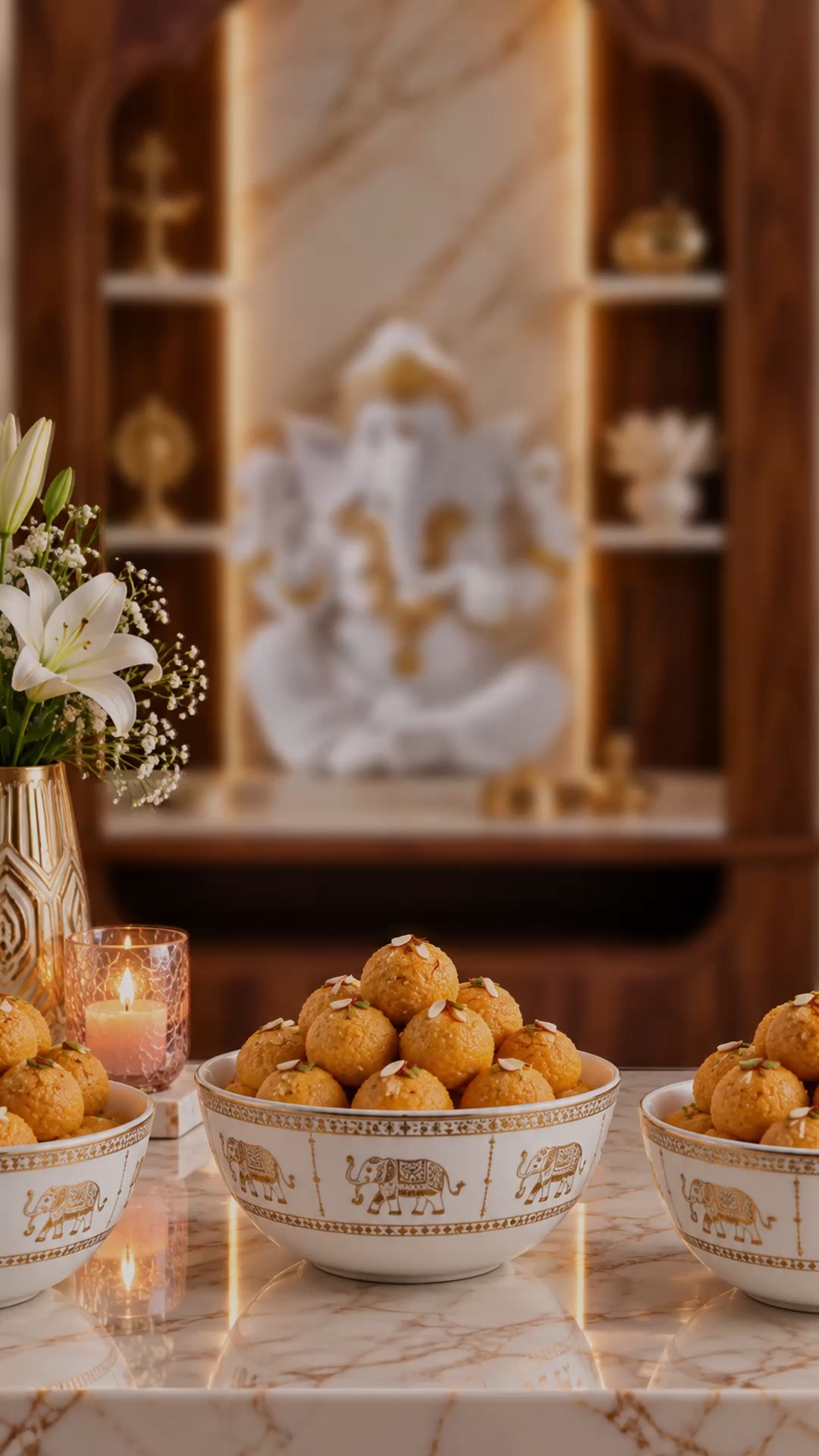 As every offering finds its place, Bappa arrives to fill your home with joy, blessings, and beautiful beginnings