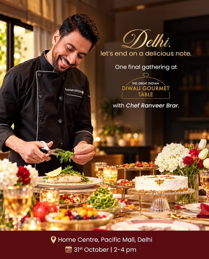 Delhi, this is your last call to take a seat at the table Join Chef Ranveer Brar at Home Centres Great Indian Gourmet Tab...