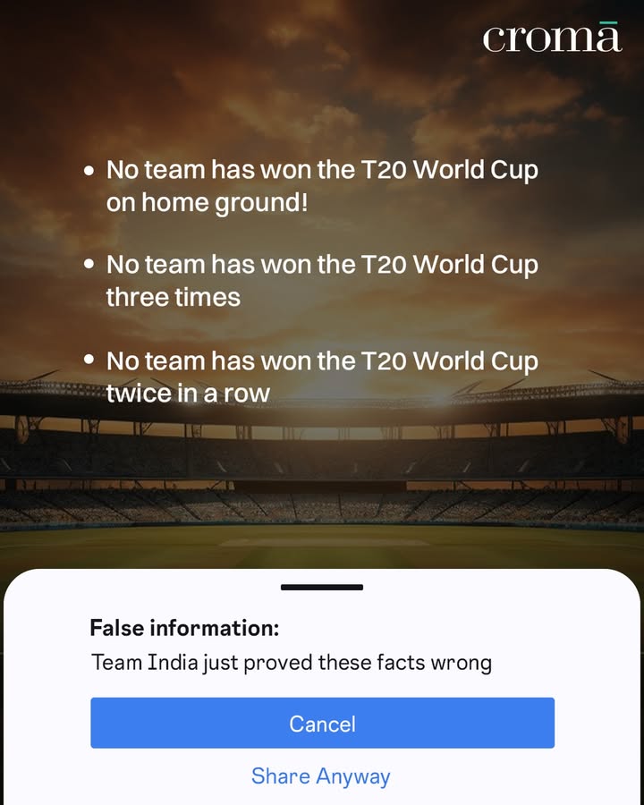 Just Team India rewriting history and facts Croma, t20worldcup, cricket, match, winner 