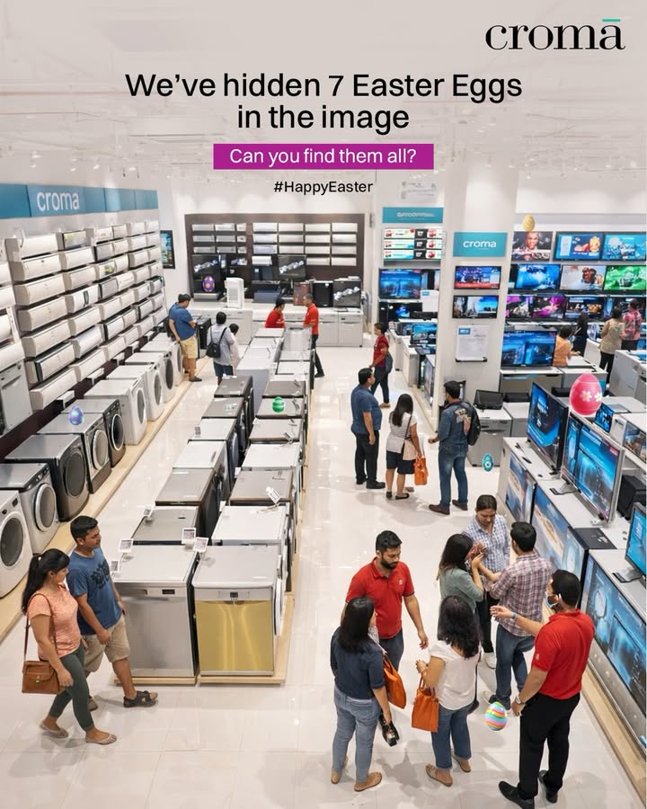 Only 1 can find the 7th Easter egg Comment if you found them all Croma, Happy Easter, fyp, electronics 
