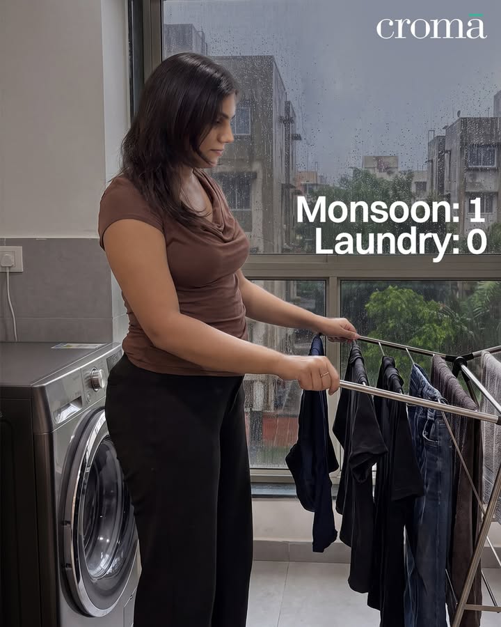 3 din se kapde 2 baar dhul gaye par sukhe nahi Beat the monsoon blues with smarter laundry upgrades from Croma