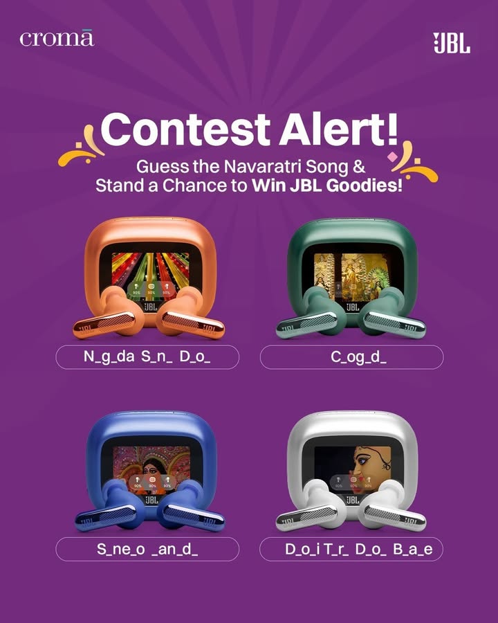 CONTESTALERT Croma X JBL India Garba ni raat, iconic beats and your favourite Navratri songs Think you kno...