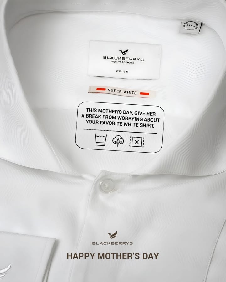 Give your mom one less thing to worry about with the Blackberrys Super White Shirt