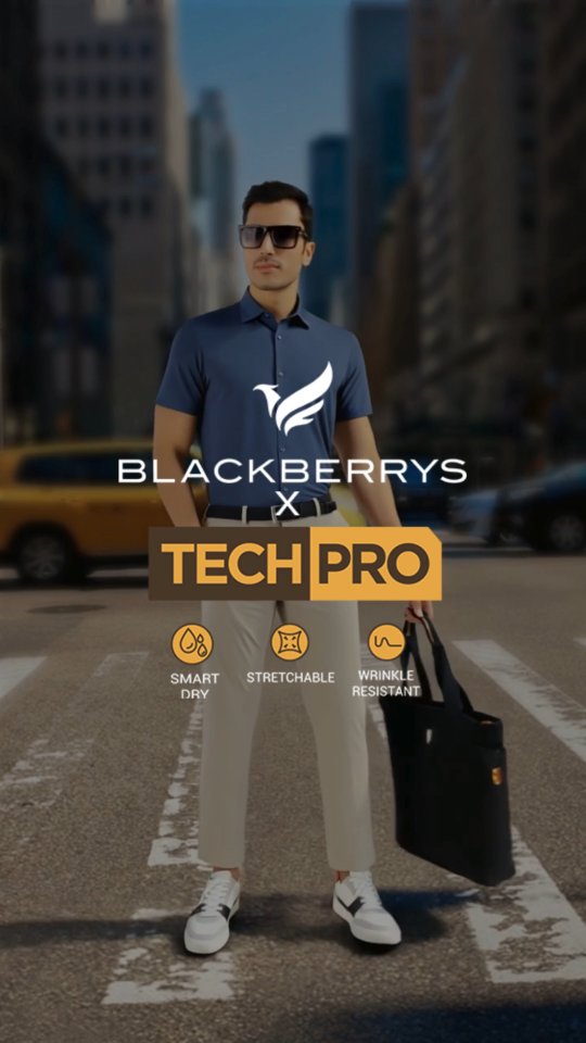 Brunch with friends or evening plans Blackberrys TechPro Smart Dry, Stretchable, Wrinkle Resistant keeps up with your...