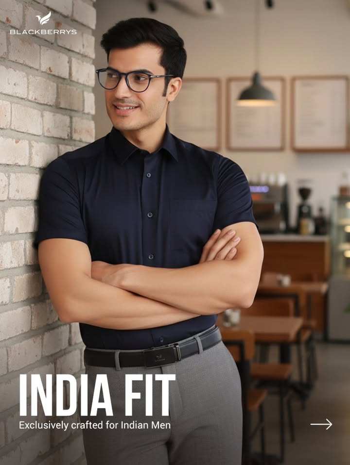 Ever wondered why its called India Fit Extended plackets comfort ease while sitting High stance collar frames a...