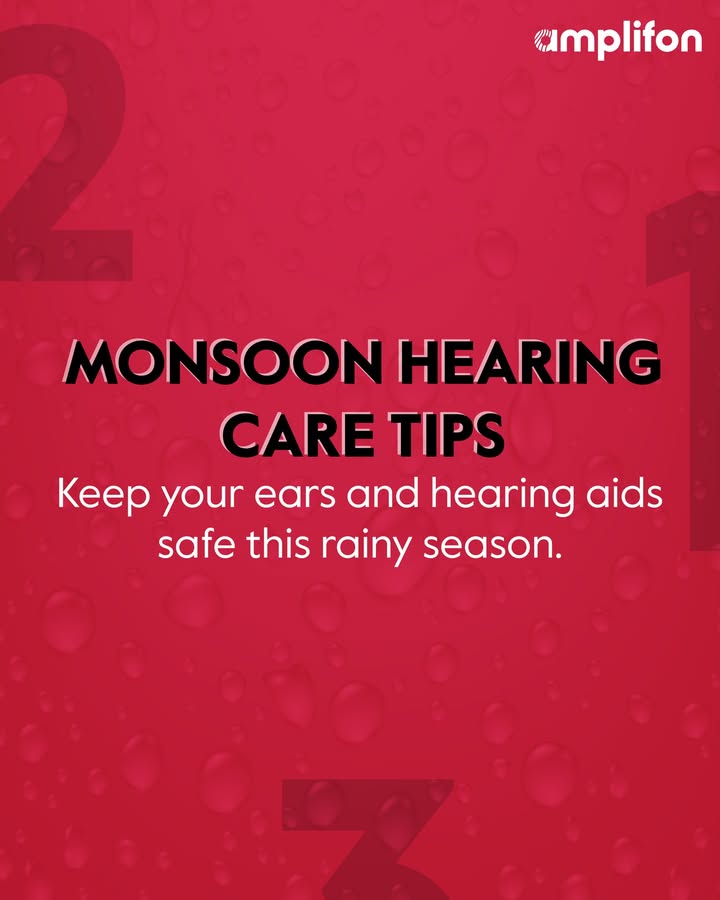 Rainy days call for extra care. This monsoon, follow these simple ear care tips from Amplifon to keep your ears and hearing aids safe, dry, and infection free. Book your free hearing test now at https digitalindia.amplifon Rainy days call for extra care