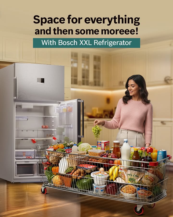 Bosch XXL Refrigerator makes space for it all No rearranging, no second guessing, no compromises