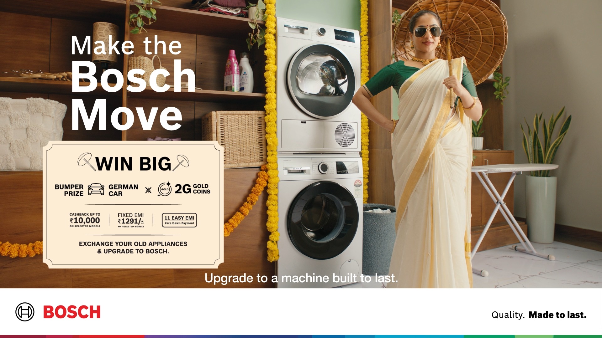 Legacy in Every Thread. Durability in Every Wash. Your festive season deserves a Bosch Washing Machine built to last