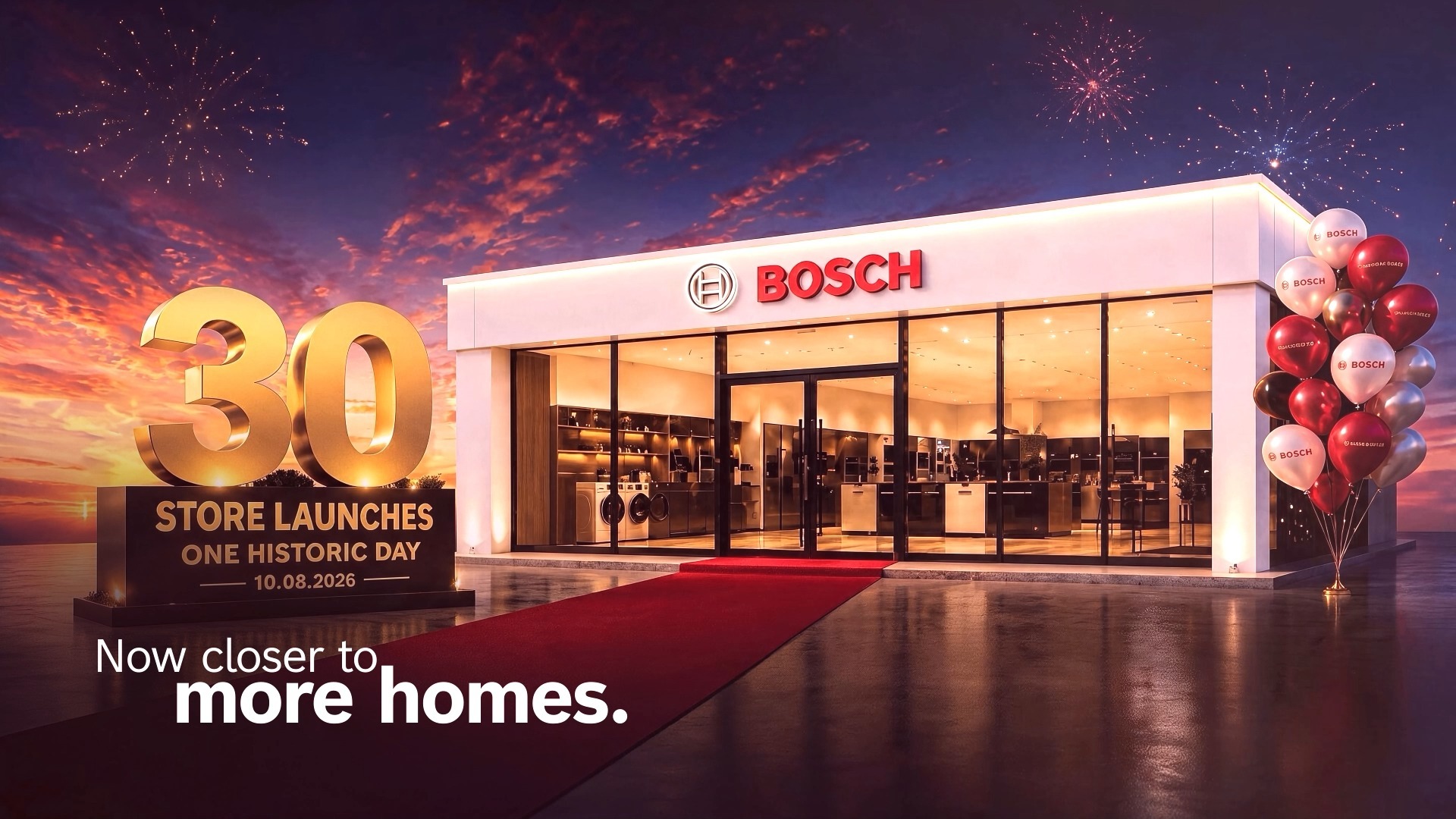 30 Bosch Brand Stores. One historic day