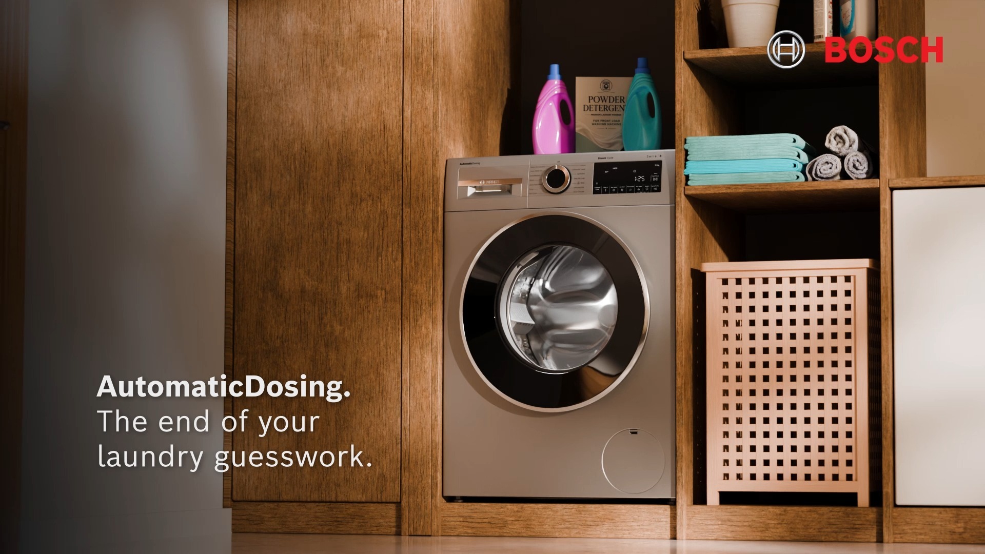 Still guessing how much liquid detergent your laundry needs With Bosch Automatic Dosing Washing Machine, you can leave the ...
