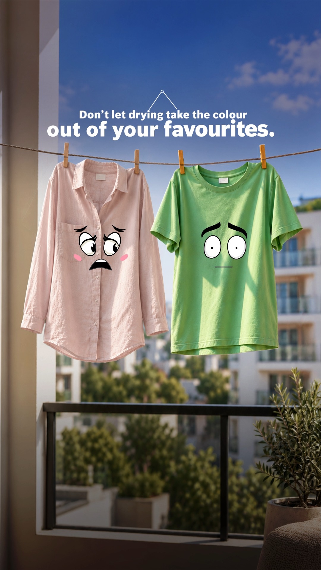 Dont let the sun fade your favourite outfit. Get it cupboard ready with Bosch Dryers in just 60 minutes