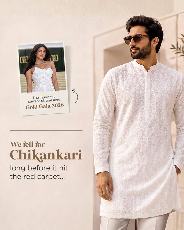 Everyone is talking about PC s look. We get it. Chikankari has that effect on people