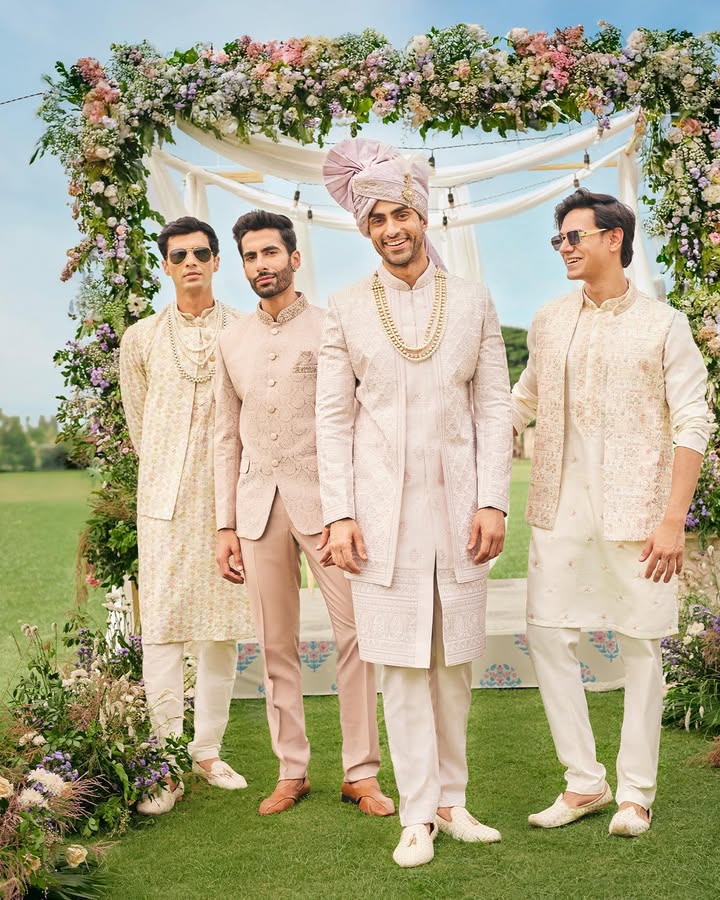 Every groom needs his crew, and the crew Theyre looking royal Check out regal wedding fits at manyavar