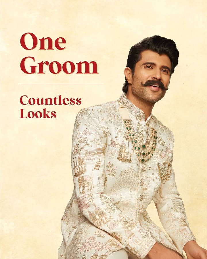 From classic to statement, subtle to standout...There s a different Manyavar look for every Vijay mood