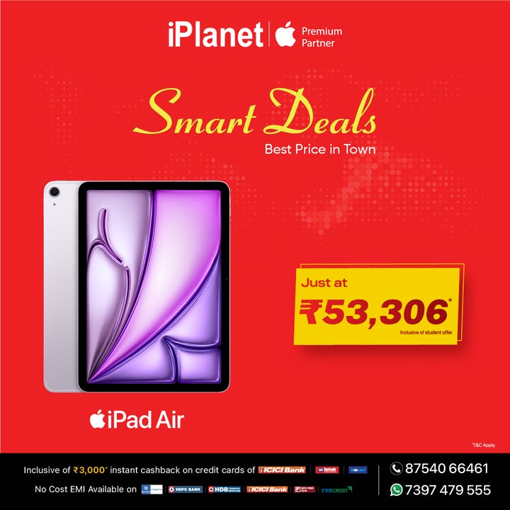 Smart Deal Alert at iPlanet Buy an iPad Air for just 53,306 Buy Apple Watch Air M4 for just 29,990 Up to 3,000 cash back on select credit cards Flat 40 OFF on Marshall Accessories Bundle Get 84 Smart Deal Alert at iPlanet Buy an iPad Air for just 53,306 Buy Apple Watch Air M4 for just 29,990 Up to ...