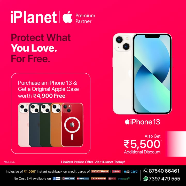 Protect What You Love For Free Buy iPhone 13, 15,15 Plus get an Original Apple Case worth 4,900 FREE Plus, enjoy additional discounts up to 9,000 Why wait Choose your iPhone. Pick your colour. Walk out protected Protect What You Love For Free Buy iPhone 13, 15,15 Plus get an Original Apple Case worth 4,900 FREE Plus, ...