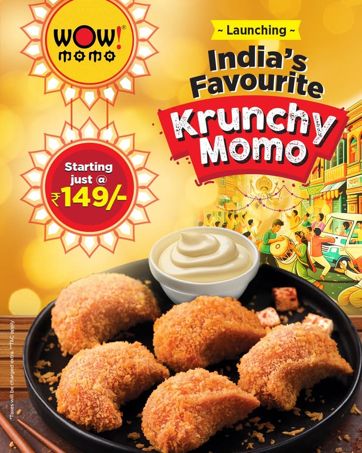 Something new just crunched in Introducing Indias favourite KRUNCHY MOMO