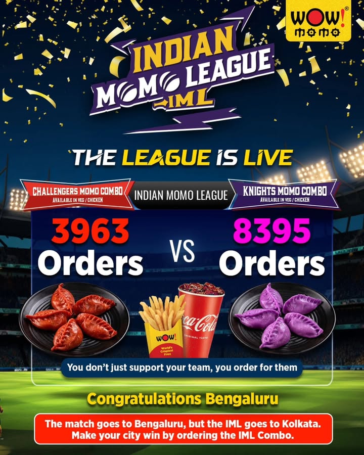 Bengaluru got the win Kolkata got the cravings Because support is best served with orders Mak...
