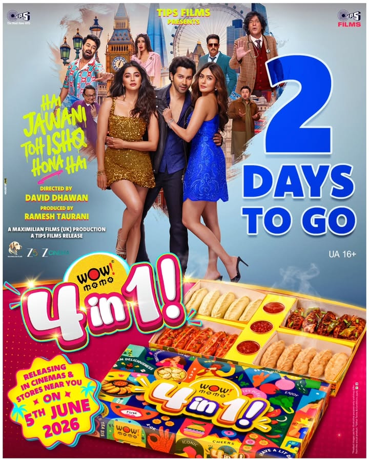 2 days to go for all the ishq, masti madness Hai Jawaani toh Ishq hona hai aur ishq mein thoda WOW bhi...