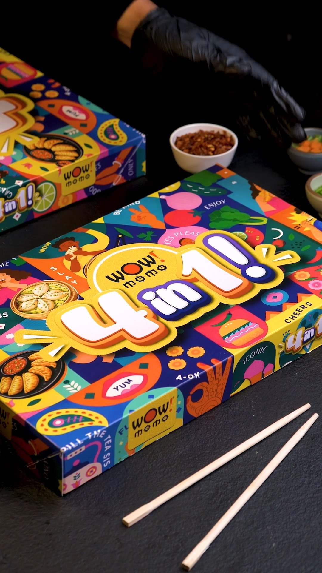 Introducing the all new Wow Momo 4 in 1 Box 4 flavours. 20 pieces. 28 combinations. Up to 55 savings