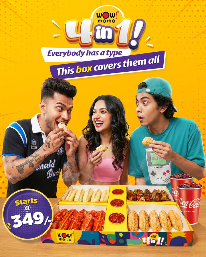 Whatever your flavour, theres a spot for it here Introducing the all new Wow Momo 4 in 1 Box 20 pieces