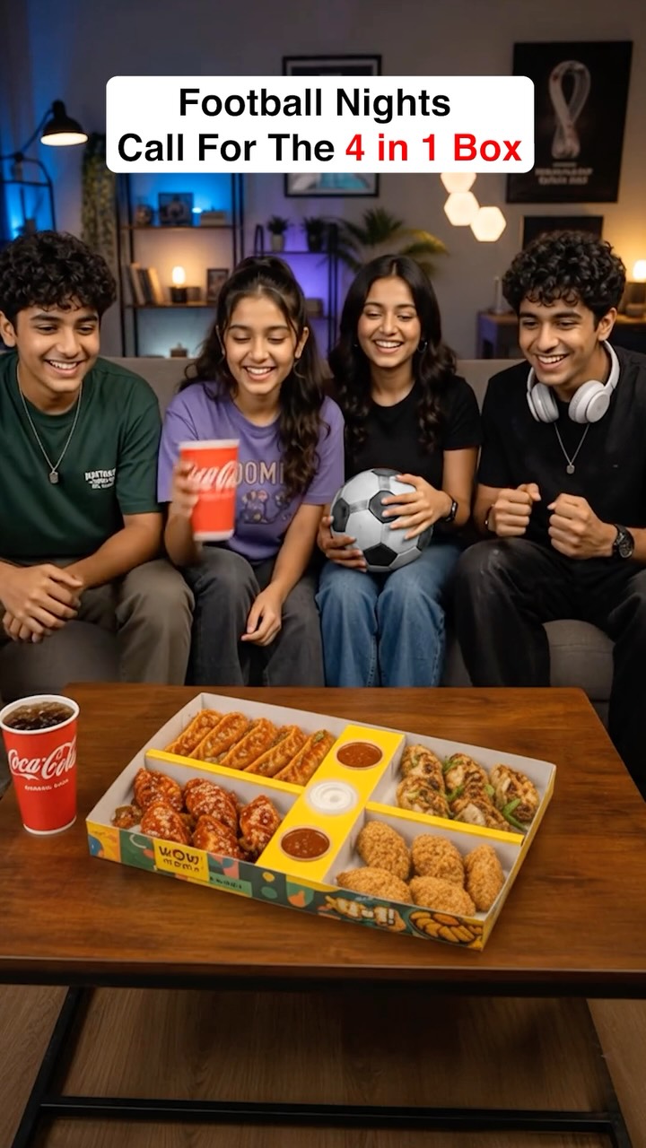 This match night, dont just pick a team. Pick 4 flavours too. Grab the all new Wow Momo 4 in 1 Box 4 flavours