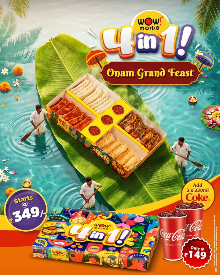 Introducing the Onam Grand Feast This Onam, bring your loved ones together and enjoy 20 pieces of momos in our 4 i...