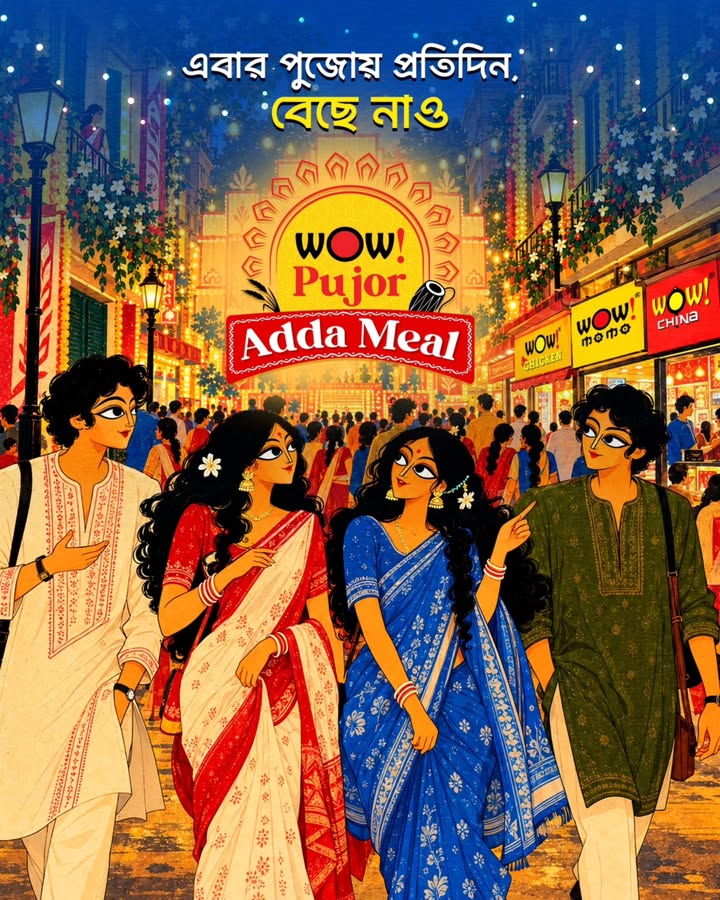 Shubho Pujo, shubho adda, aar shonge jomjomat khawa dawa Bring your favourite people together over the Wow Pujo...