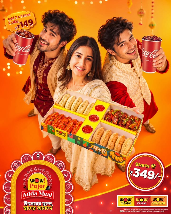 Ei Pujo, sajbe mon khule, khabe pet bhore Bring your festive squad together over the Wow Pujor Adda Meal