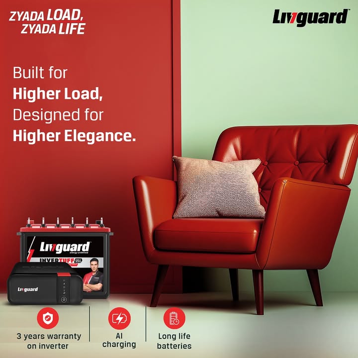 Heavy loads No problem With AI powered charging and long life batteries, the Livguard Inverter is built to last