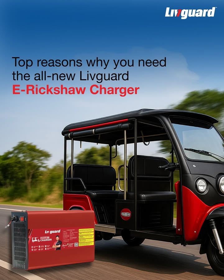 Meet the all new Livguard E Rickshaw Charger, designed to charge even at low voltage, power up faster, and protect your batt...