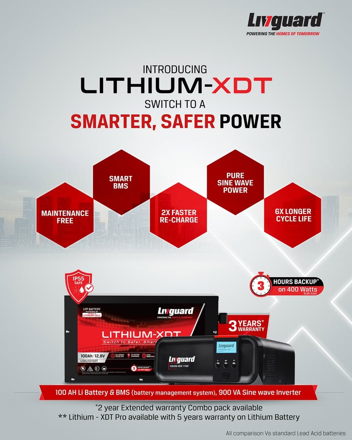 The wait is over Introducing the all new Livguard Lithium XDT built for smarter, safer, and longer lasting power