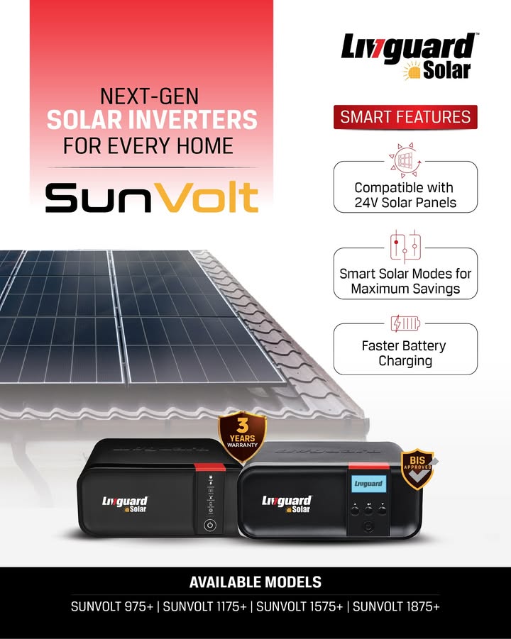 Your home deserves power thats smart, sustainable, and savings driven Introducing all new Livguard SunVolt, a next g...