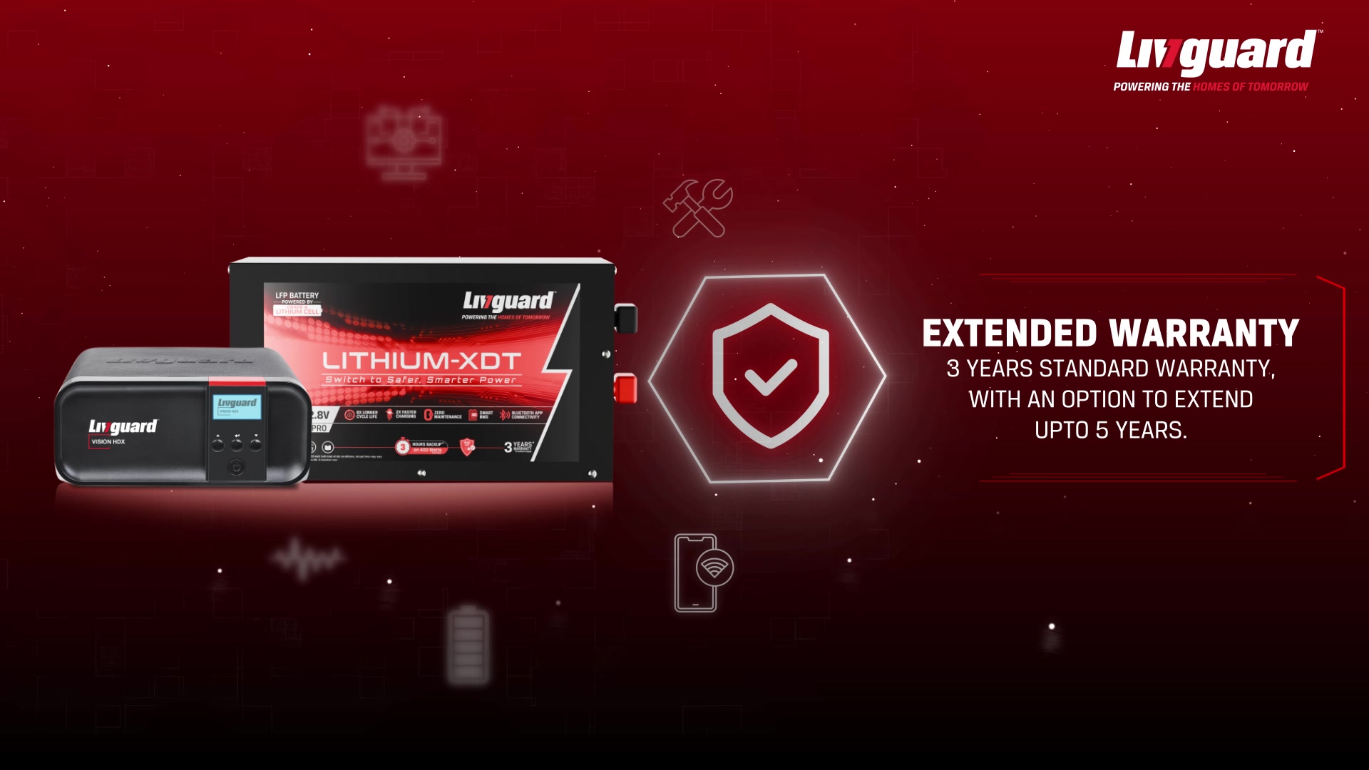 It is time to switch to smarter, safer power. Livguard is introducing its newest power solution Lithium XDT a lithium compatible inverter with a lithium battery. Lithium XDT offers countless benefits for powering the homes of tomorrow It is time to switch to smarter, safer power
