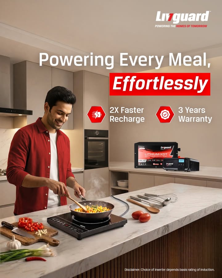 With Livguard Lithium XDT, a lithium ion inverter and battery combo by your side, power your meals with smarter, safer energ...
