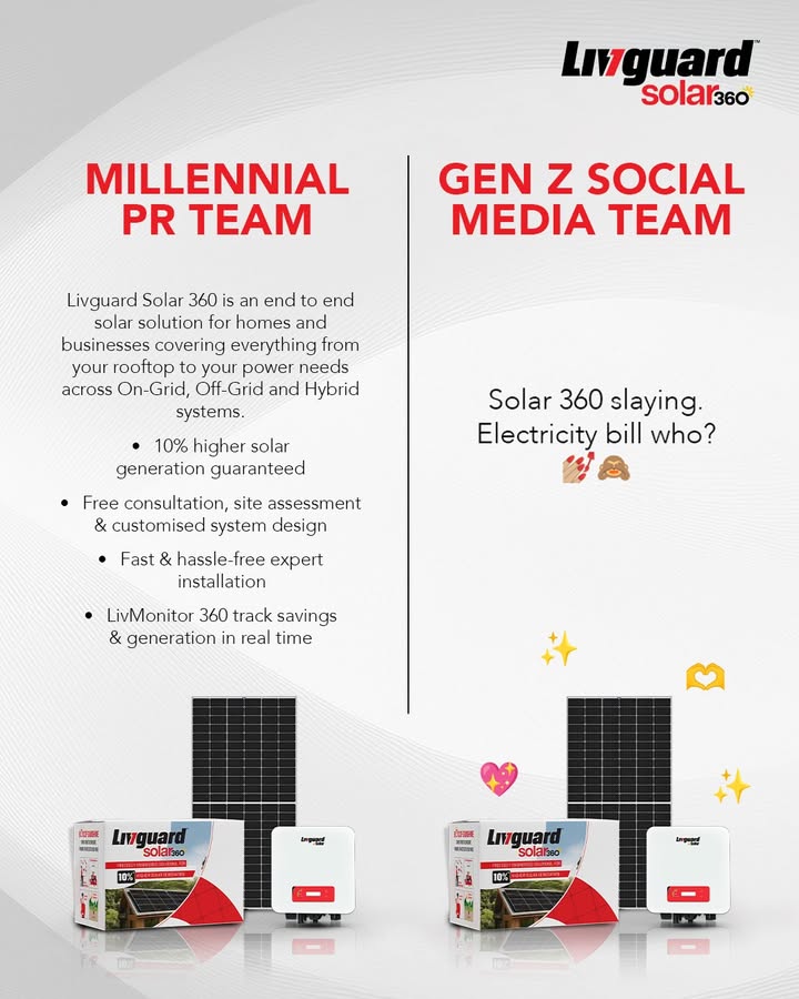 Facts on the left, vibes on the right, and zero bills for everyone. Livguard LivguardSolar Trend