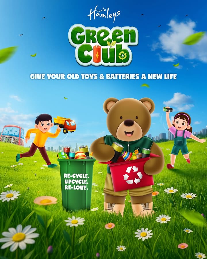 Welcome to the Hamleys Green Club Bring in your used batteries and pre loved toys, and join our eco adventure to make ...