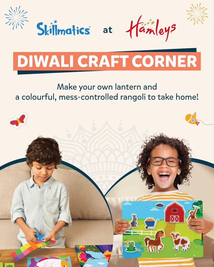Celebrate Diwali with colour, craft, and creativity At the skillmaticsindia Art Corner in hamleys india, little...