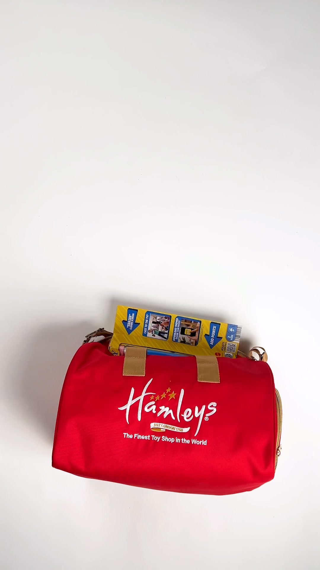 The bag that fits every adventure. Carry the fun wherever you go with the Hamleys Duffle Bag