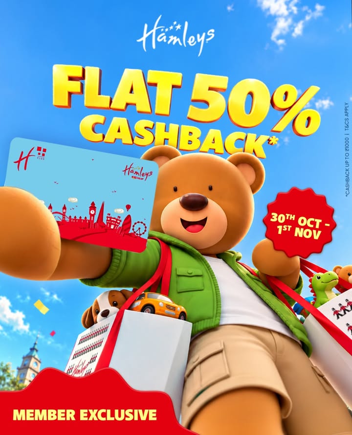 More play, more savings Enjoy FLAT 50 Cashback on your toy haul, exclusively for our members 30th Oct...