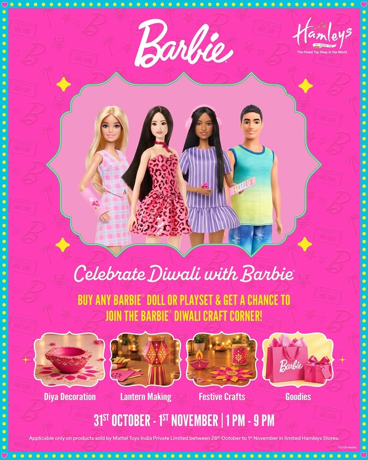  Celebrate Diwali with Barbie at Hamleys Buy any Barbie doll or playset and get a chance to join the Barbie...