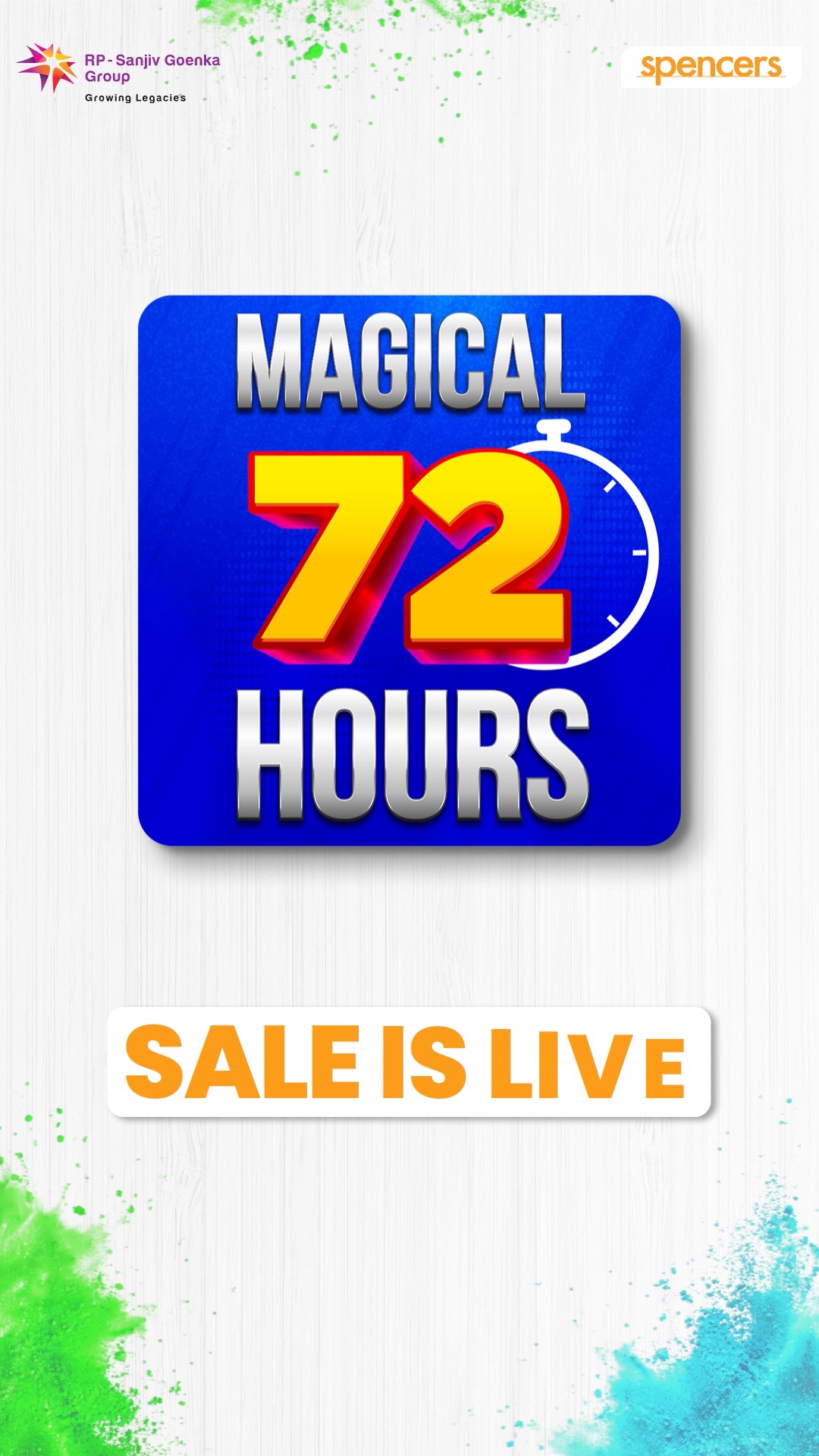 The Magical72HrSale is LIVE and the deals are flowing faster than your Holi playlist Stock up your party essentia...