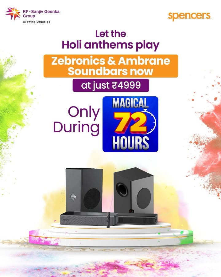 Dont just play with colors, play your Holi playlist loud and clear Make every splash more fun and every song louder, becaus...