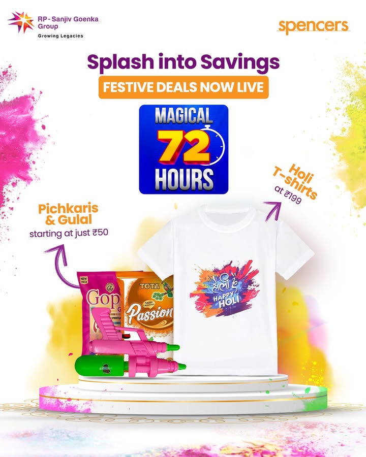 The Holi madness begins, and so do the unbeatable deals From pichkaris gulal starting to Holi T shirts, get everything yo...