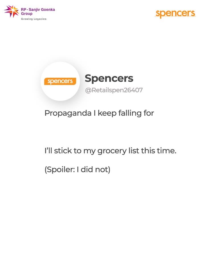 Your plans might change but the place to get unplanned things doesnt. Get all your daily essentials only at Spencers Propaganda Trend Moment Spencers budgetshopping Your plans might change but the place to get unplanned things doesnt