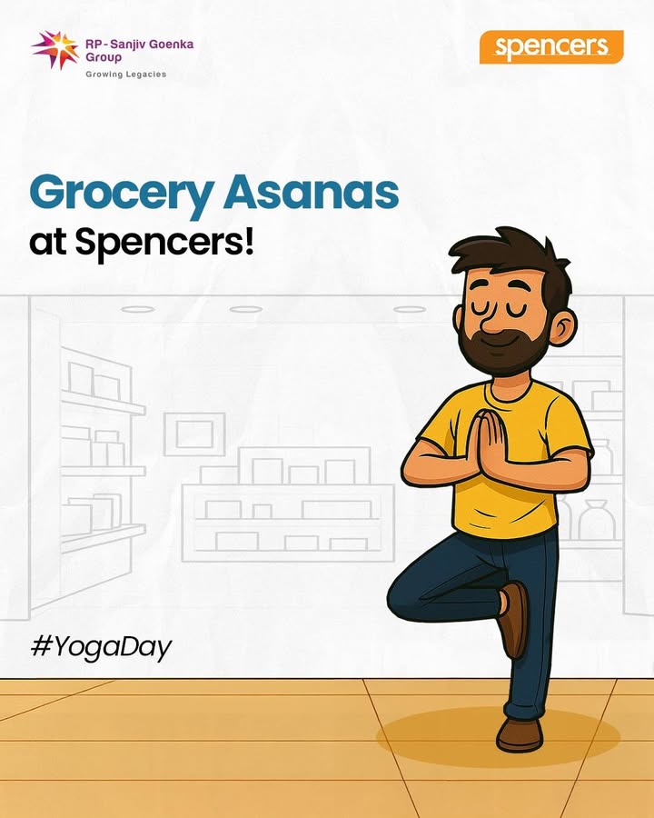 POV You went to buy groceries, but came back with a full body workout. No mat. No trainer. Just mango crates, atta bags cereal shelves. Welcome to Spencers Yoga Studio where the asanas are aisle powered POV You went to buy groceries, but came back with a full body workout. No mat. No trainer