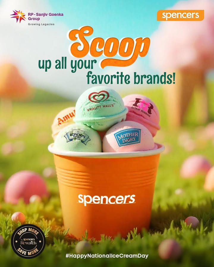 Celebrate National Ice Cream Day the sweetest way with scoops of joy, swirls of flavor, and all your favorite frozen treats Visit your nearest Spencers store today and make this day extra cool HappyNationalIceCreamDay, OnlyAtSpencer... Celebrate National Ice Cream Day the sweetest way with scoops of joy, swirls of flavor, and all your favorite frozen tre...